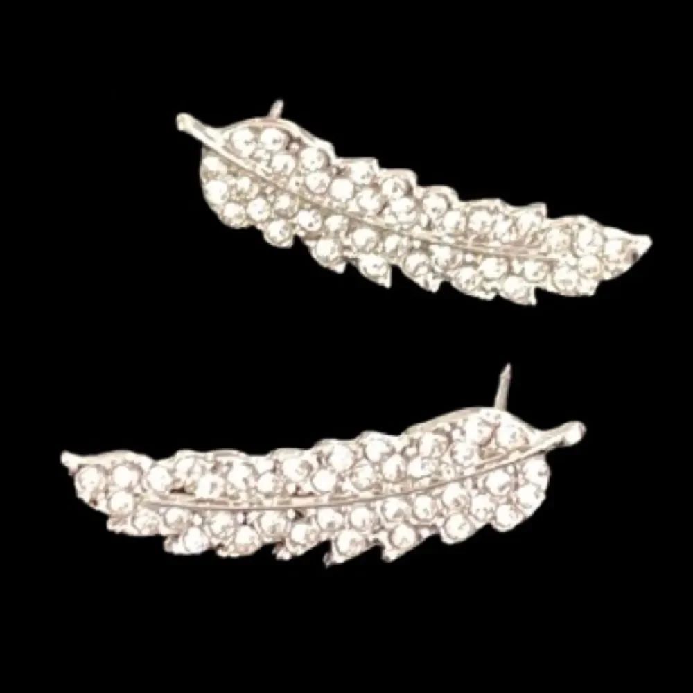 Silver Tone Ear Crawlers - Feather, Angel Wings or Leaf Motif
